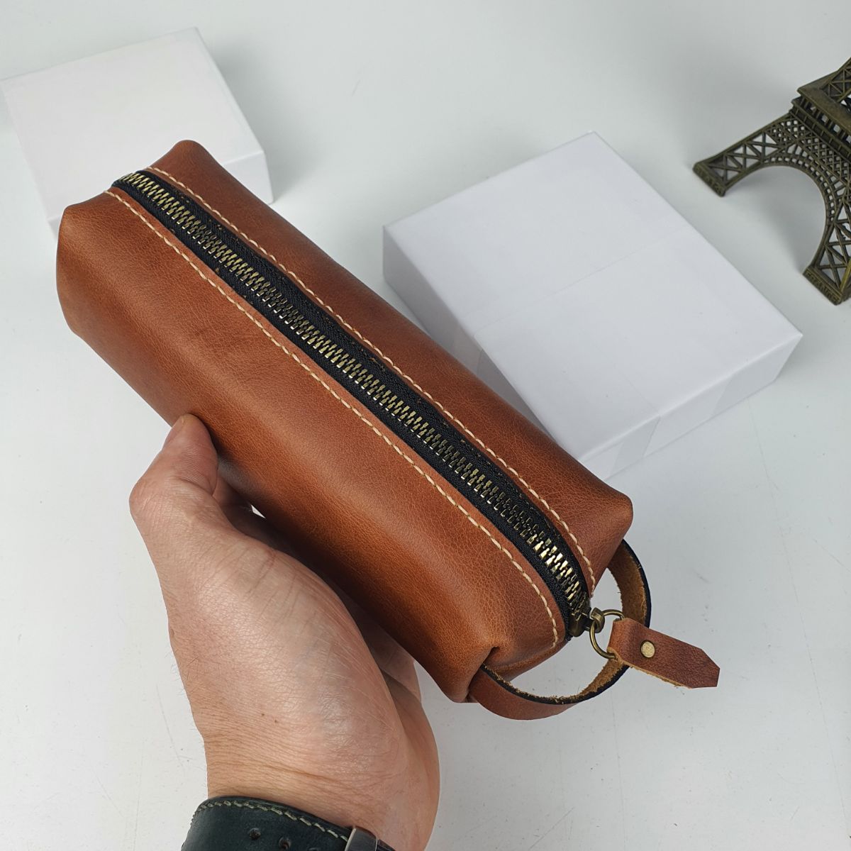 Túi đựng bút da bò thật ZN03